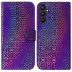 For Samsung Galaxy A34 5G Colorful Magnetic Buckle Leather Phone Case(Purple)