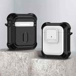 For AirPods 1 / 2 TPU + PC Shockproof Earphone Protective Case with Switch(White)