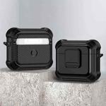 For AirPods 3 TPU + PC Shockproof Earphone Protective Case with Switch(Black)