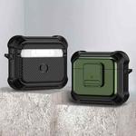 For AirPods 3 TPU + PC Shockproof Earphone Protective Case with Switch(Army Green)