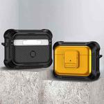 For AirPods Pro TPU + PC Shockproof Earphone Protective Case with Switch(Yellow)
