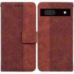 For Google Pixel 7a Geometric Embossed Flip Leather Phone Case(Brown)