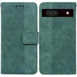 For Google Pixel 7a Geometric Embossed Flip Leather Phone Case(Green)