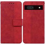For Google Pixel 7a Geometric Embossed Flip Leather Phone Case(Red)