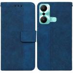 For Infinix Hot 20 Play Geometric Embossed Flip Leather Phone Case(Blue)