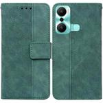 For Infinix Hot 20 Play Geometric Embossed Flip Leather Phone Case(Green)