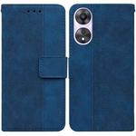 For OPPO A58 Geometric Embossed Flip Leather Phone Case(Blue)