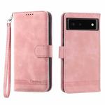 For Google Pixel 6 Dierfeng Dream Line TPU + PU Leather Phone Case(Pink)