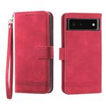 For Google Pixel 6 Dierfeng Dream Line TPU + PU Leather Phone Case(Red)
