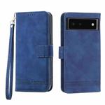 For Google Pixel 6 Dierfeng Dream Line TPU + PU Leather Phone Case(Blue)