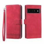 For Google Pixel 6 Pro Dierfeng Dream Line TPU + PU Leather Phone Case(Red)