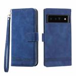 For Google Pixel 6 Pro Dierfeng Dream Line TPU + PU Leather Phone Case(Blue)