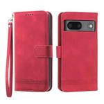 For Google Pixel 7 Dierfeng Dream Line TPU + PU Leather Phone Case(Red)