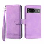 For Google Pixel 7 Dierfeng Dream Line TPU + PU Leather Phone Case(Purple)