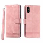 For iPhone XS Max Dierfeng Dream Line TPU + PU Leather Phone Case(Pink)