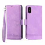 For iPhone XS Max Dierfeng Dream Line TPU + PU Leather Phone Case(Purple)