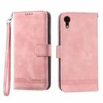 For iPhone XR Dierfeng Dream Line TPU + PU Leather Phone Case(Pink)