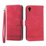 For iPhone XR Dierfeng Dream Line TPU + PU Leather Phone Case(Red)