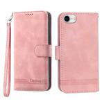 For iPhone 6/7/8/SE 2020/SE 2022 Dierfeng Dream Line TPU + PU Leather Phone Case(Pink)