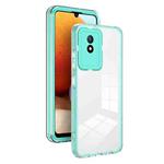 For vivo Y02 4G 3 in 1 Clear TPU Color PC Frame Phone Case(Light Green)