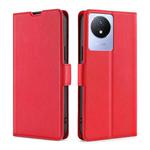 For vivo Y02 4G Ultra-thin Voltage Side Buckle Horizontal Flip Leather Phone Case(Red)