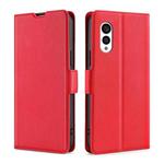 For Fujitsu Arrows N F-51C Ultra-thin Voltage Side Buckle Horizontal Flip Leather Phone Case(Red)