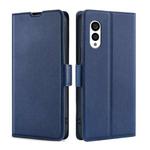 For Fujitsu Arrows N F-51C Ultra-thin Voltage Side Buckle Horizontal Flip Leather Phone Case(Blue)