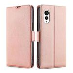 For Fujitsu Arrows N F-51C Ultra-thin Voltage Side Buckle Horizontal Flip Leather Phone Case(Rose Gold)