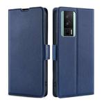 For Xiaomi Redmi K60 / K60 Pro Ultra-thin Voltage Side Buckle Horizontal Flip Leather Phone Case(Blue)