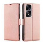 For Honor 80 GT Ultra-thin Voltage Side Buckle Horizontal Flip Leather Phone Case(Rose Gold)