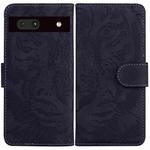 For Google Pixel 7a Tiger Embossing Pattern Flip Leather Phone Case(Black)