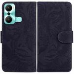 For Infinix Hot 20 Play Tiger Embossing Pattern Flip Leather Phone Case(Black)