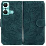 For Infinix Hot 20 Play Tiger Embossing Pattern Flip Leather Phone Case(Green)