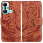 For Infinix Hot 20 Play Tiger Embossing Pattern Flip Leather Phone Case(Brown)