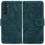 For Samsung Galaxy A34 5G Tiger Embossing Pattern Flip Leather Phone Case(Green)