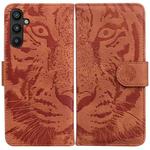 For Samsung Galaxy A34 5G Tiger Embossing Pattern Flip Leather Phone Case(Brown)