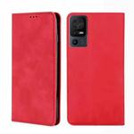 For TCL 40 SE Skin Feel Magnetic Horizontal Flip Leather Phone Case(Red)