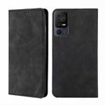 For TCL 40 SE Skin Feel Magnetic Horizontal Flip Leather Phone Case(Black)