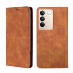 For vivo S16 / S16 Pro Skin Feel Magnetic Horizontal Flip Leather Phone Case(Light Brown)