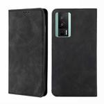For Xiaomi Redmi K60 / K60 Pro Skin Feel Magnetic Horizontal Flip Leather Phone Case(Black)