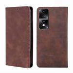 For Honor 80 GT Skin Feel Magnetic Horizontal Flip Leather Phone Case(Dark Brown)