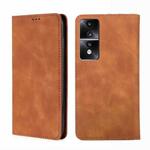 For Honor 80 GT Skin Feel Magnetic Horizontal Flip Leather Phone Case(Light Brown)