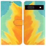 For Google Pixel 7a Watercolor Pattern Flip Leather Phone Case(Autumn Leaf)