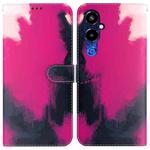 For Tecno Pova 4 Pro Watercolor Pattern Flip Leather Phone Case(Berry Color)