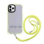 For iPhone 15 Pro Max 2 in 1 360 Invisible Holder Cross-body Rope Phone Case(Yellow)