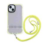 For iPhone 15 Plus 2 in 1 360 Invisible Holder Cross-body Rope Phone Case(Yellow)