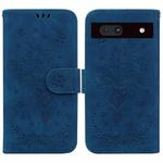 For Google Pixel 7a Butterfly Rose Embossed Leather Phone Case(Blue)