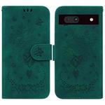 For Google Pixel 7a Butterfly Rose Embossed Leather Phone Case(Green)