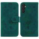 For Samsung Galaxy A34 5G Butterfly Rose Embossed Leather Phone Case(Green)