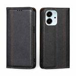 For Honor 80 SE Grid Texture Magnetic Flip Leather Phone Case(Black)
